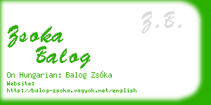 zsoka balog business card